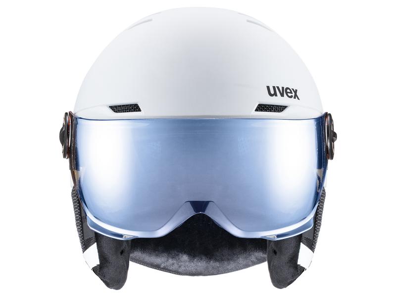 uvex Helm Rocket Jr. Visor White-Black Mat, S Kinderhelm mit Visier