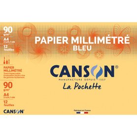 Papier millimétré, A4, 90 g/m2, couleur: