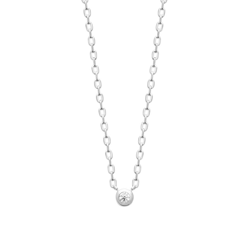 Collier Femme - Argent 925 - Oxyde de zirconium - Longueur : 45 cm