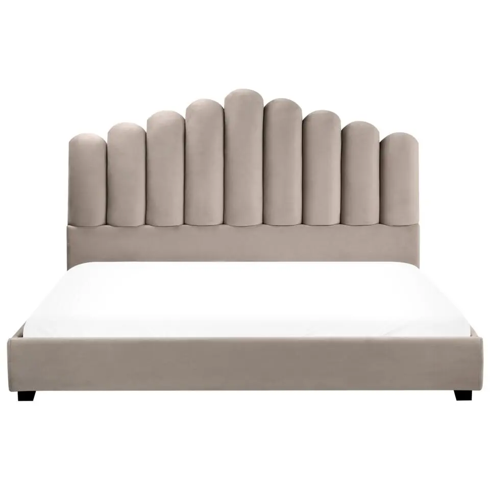 VINCENNES - Bed - Taupe - 180 x 200 cm - Fluweel