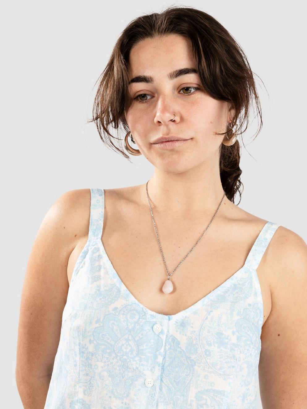 Rhythm Jean Paisley Romper Overall blue