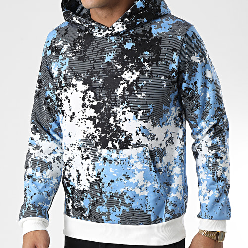 Sweat Capuche SH-67 Blanc Bleu Clair