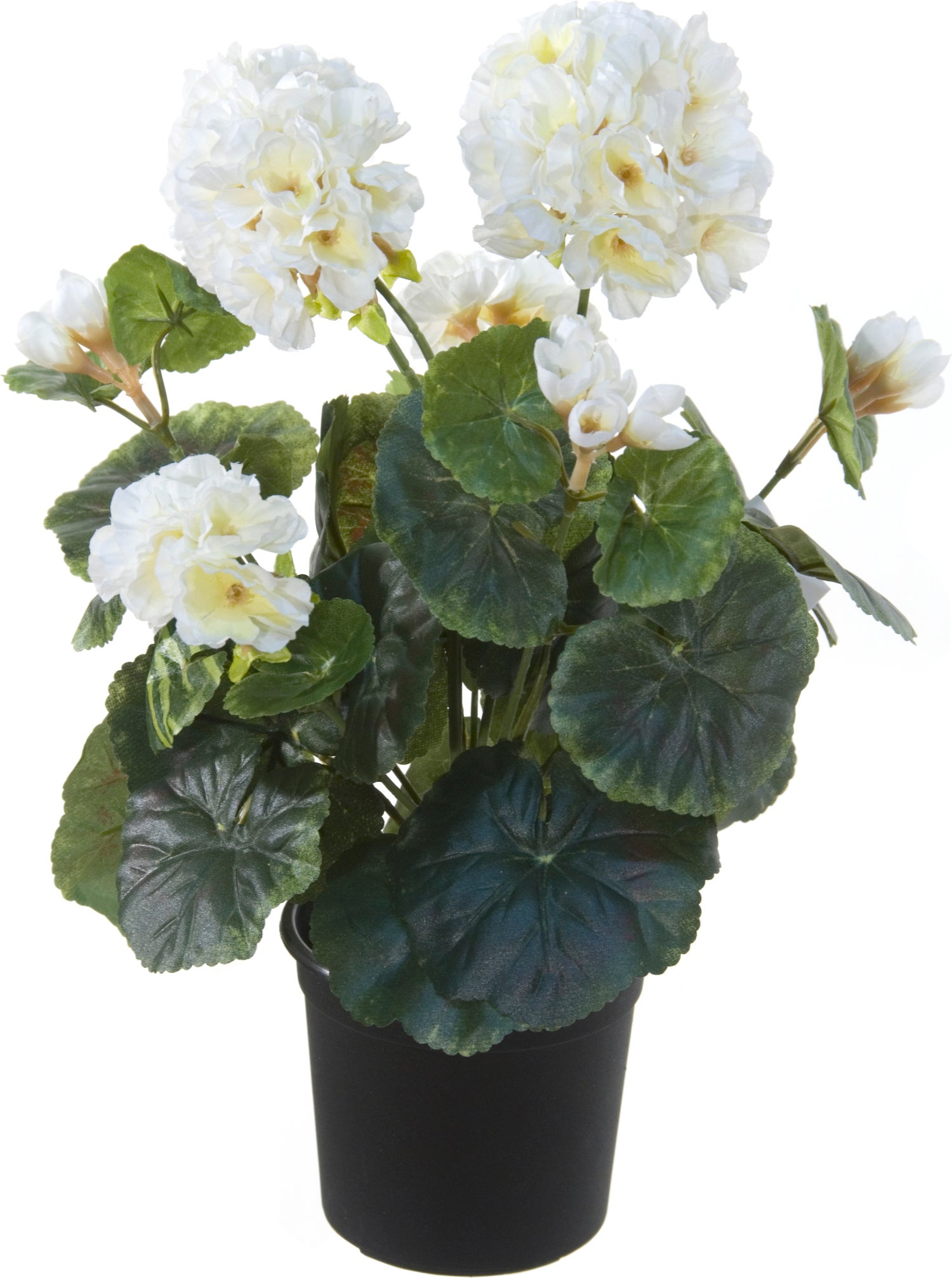 Louis Maes kunstplant Geranium wit D 15 H 35 cm