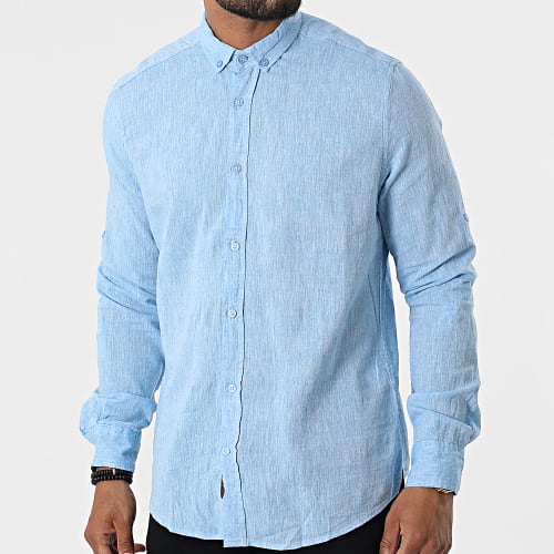 Chemise Manches Longues JCH-801 Bleu Ciel Chiné