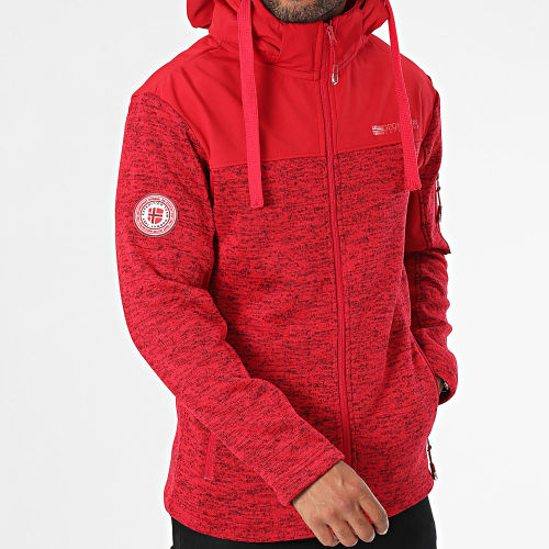 Veste Polaire Zippée Capuche Tjhon Rouge
