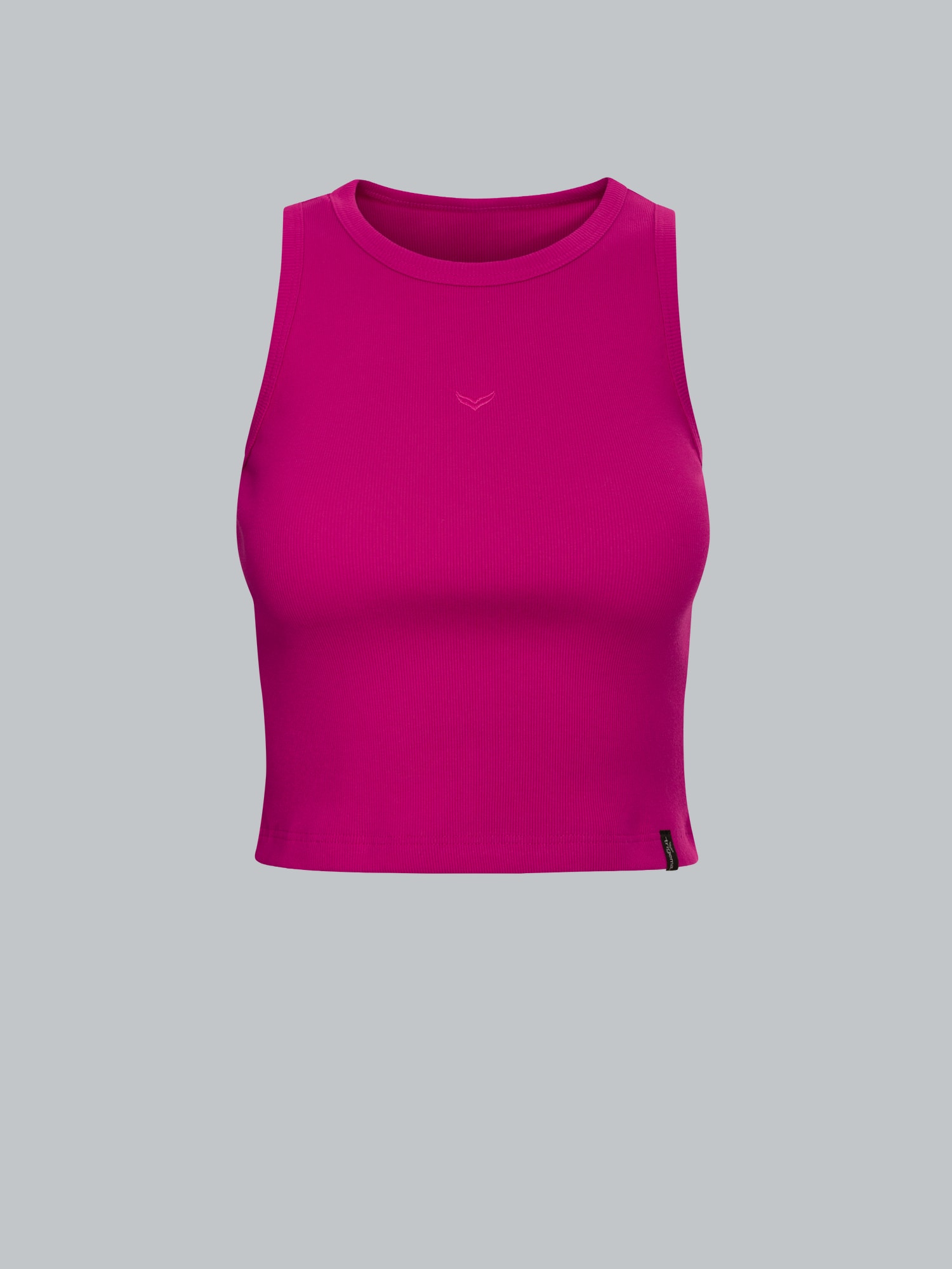 Cropped Top aus elastischem Doppelripp Magenta
