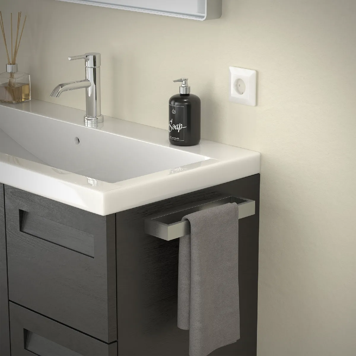 ML-Design porte-serviettes inox autocollant