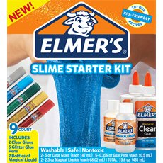 Kit starter elmers fabrication slime coloré 2 flacons de colle 5 glitters 2 liquides magiques