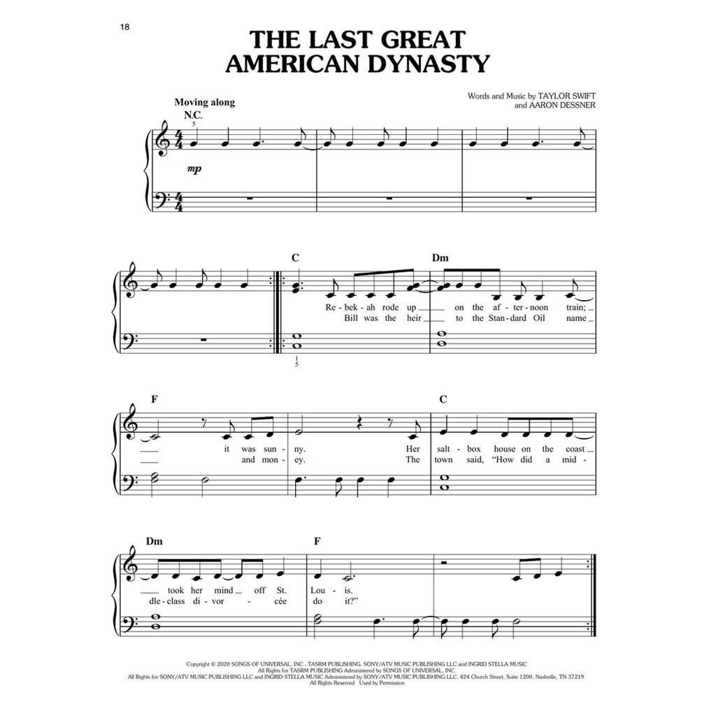 Hal Leonard Taylor Swift Folklore songboek voor piano