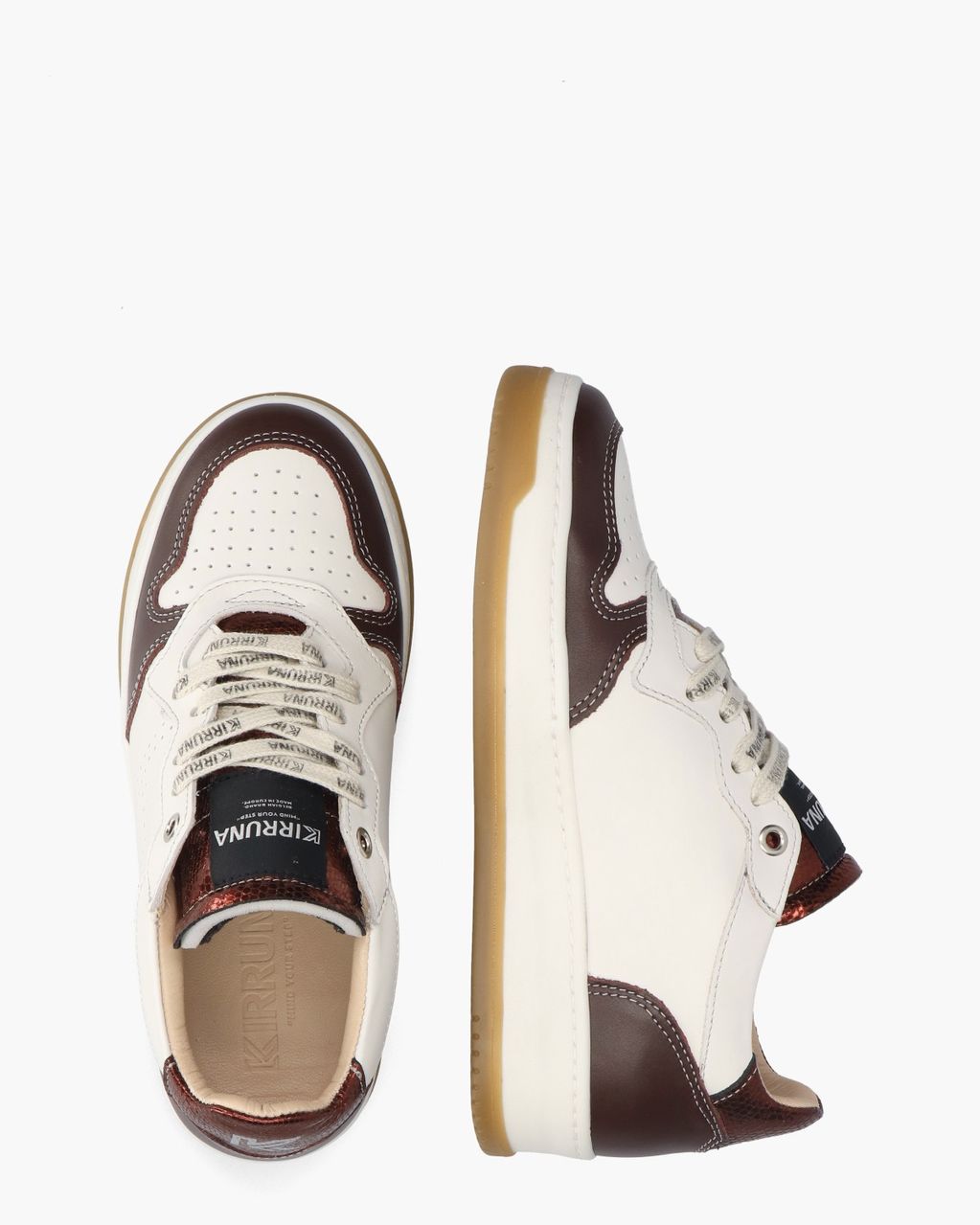 Kirruna Fire 63 Wit/Bordeauxrood Damessneakers