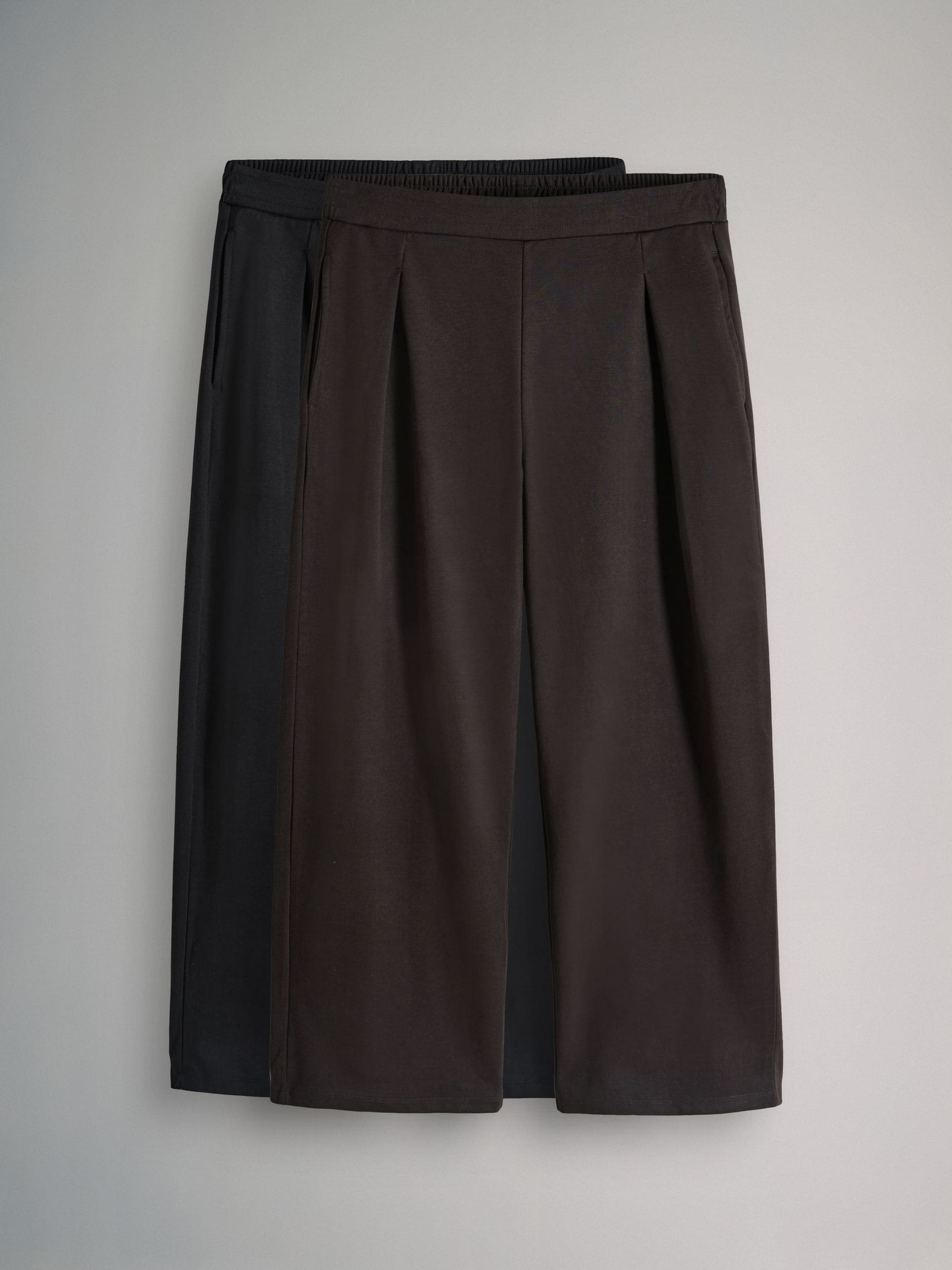 Bruin/zwart - The Set 2 Pack Heavyweight Premium Pleat Front Jersey Trousers