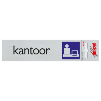 Pickup Alu deurbordje kantoor 165x44 mm