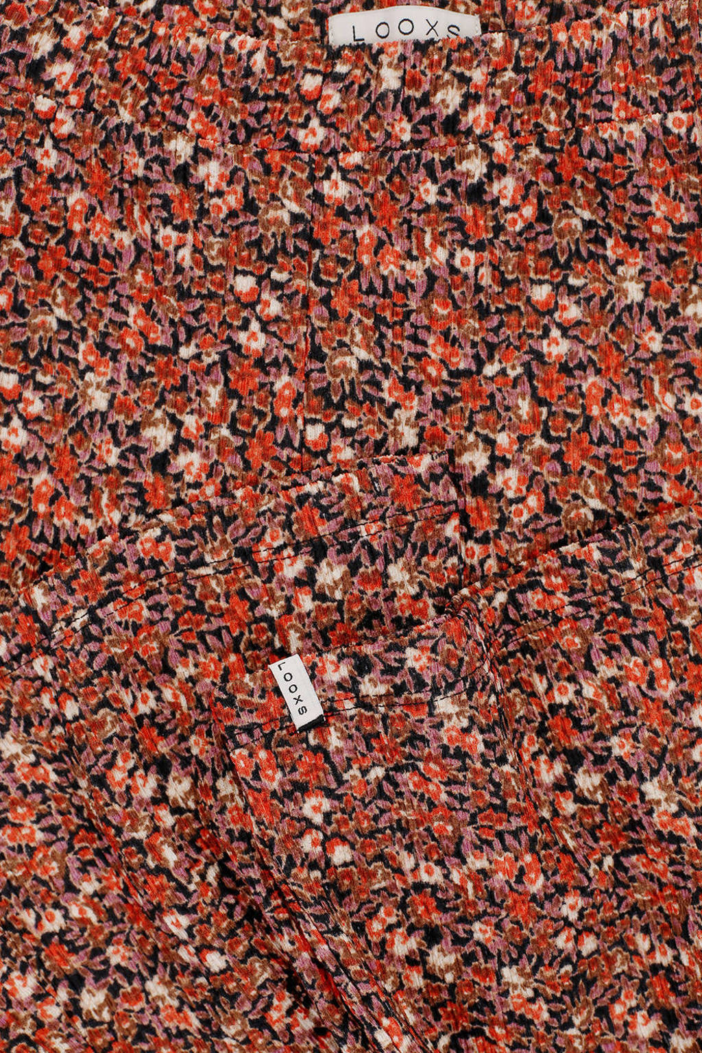 LOOXS gebloemde flared broek oranje