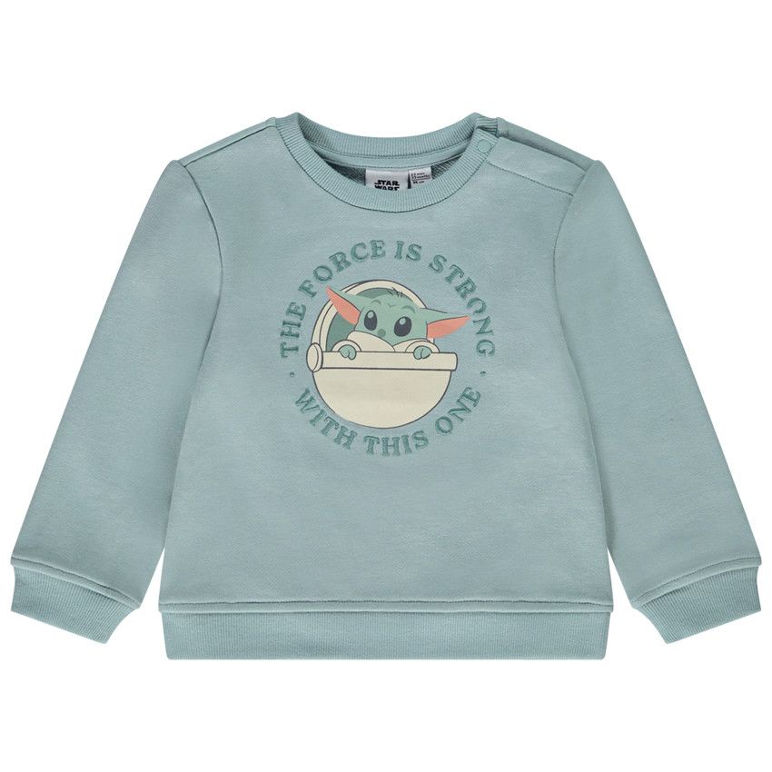 Sweat en molleton print Grogu Disney pour bébé garçon - Bleu moyen