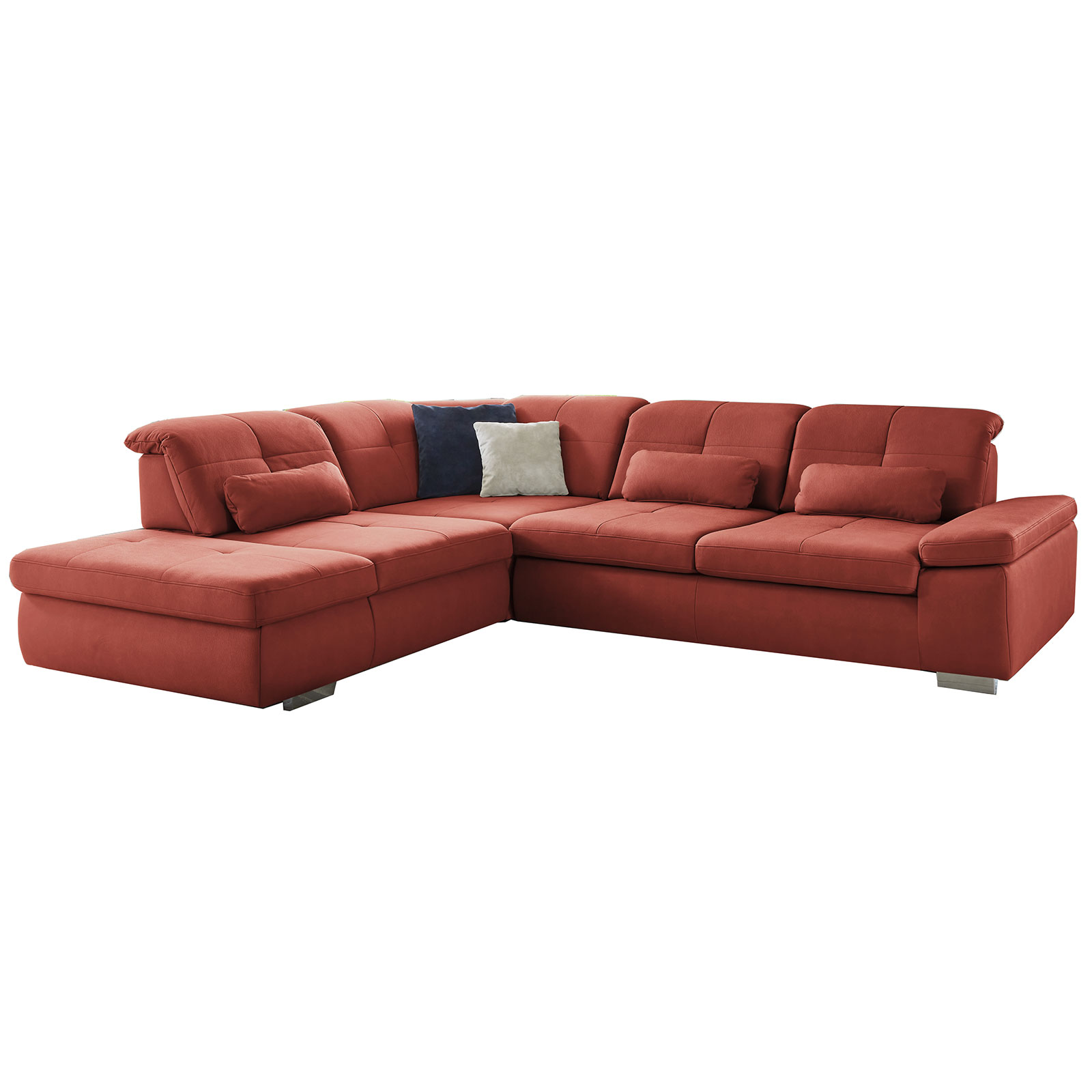polsterpower Ecksofa - rubin - Basismodell - Anstellhocker links