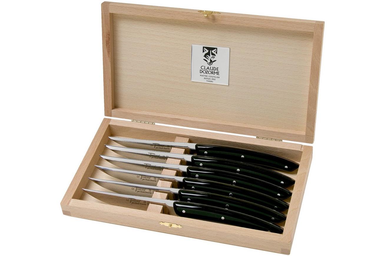 Claude Dozorme Le Thiers steakmesset 6-delig, gepolijst zwart