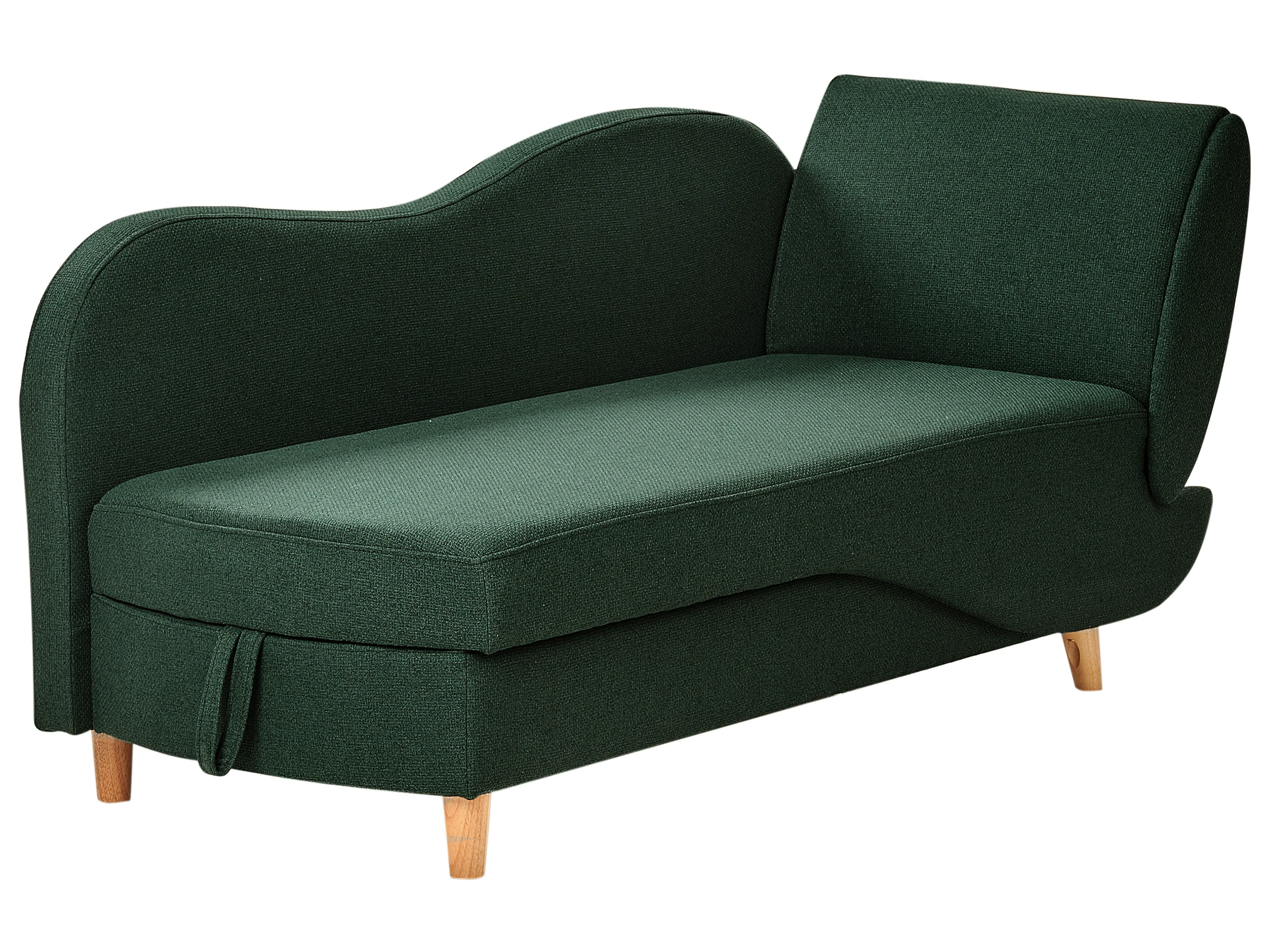 Rechtszijdige chaise longue MERI Kunstlinnen Groen met opbergruimte