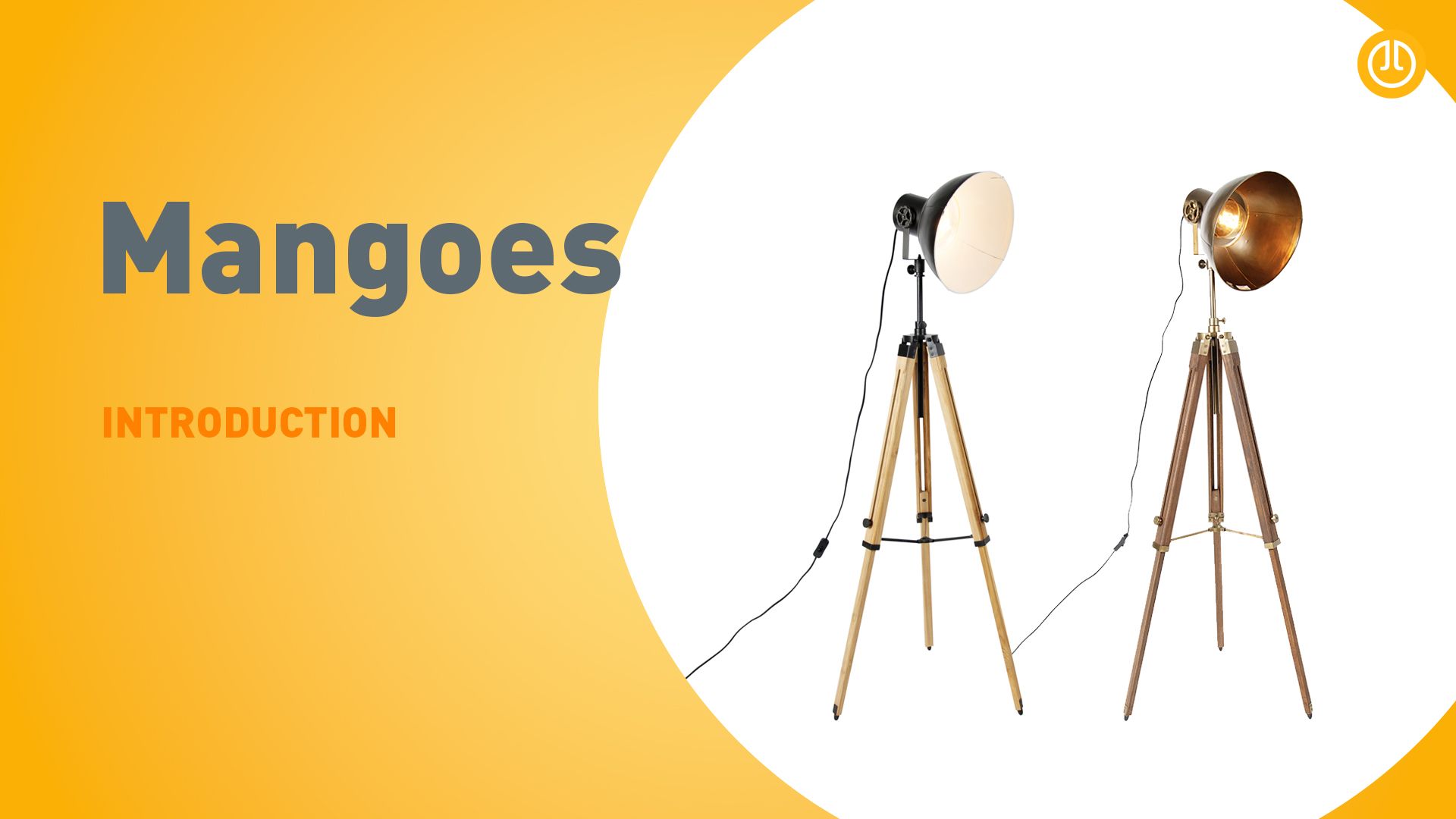 Industriële tripod vloerlamp zwart met hout - Mangoes