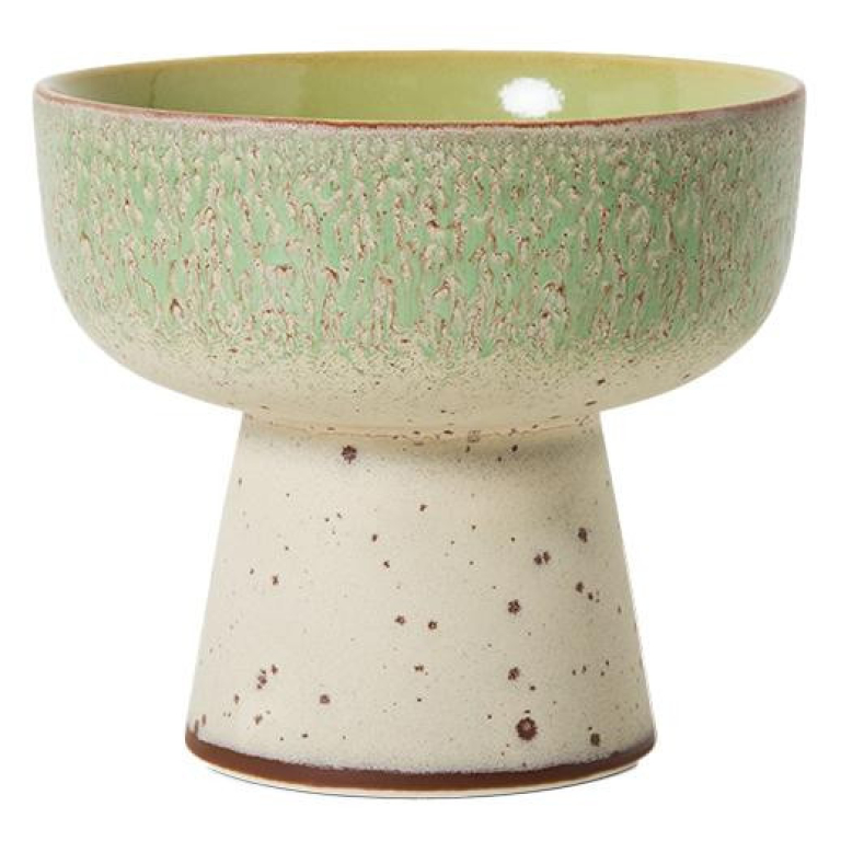HKliving 70's Ceramic tapas schaal op voet L slush