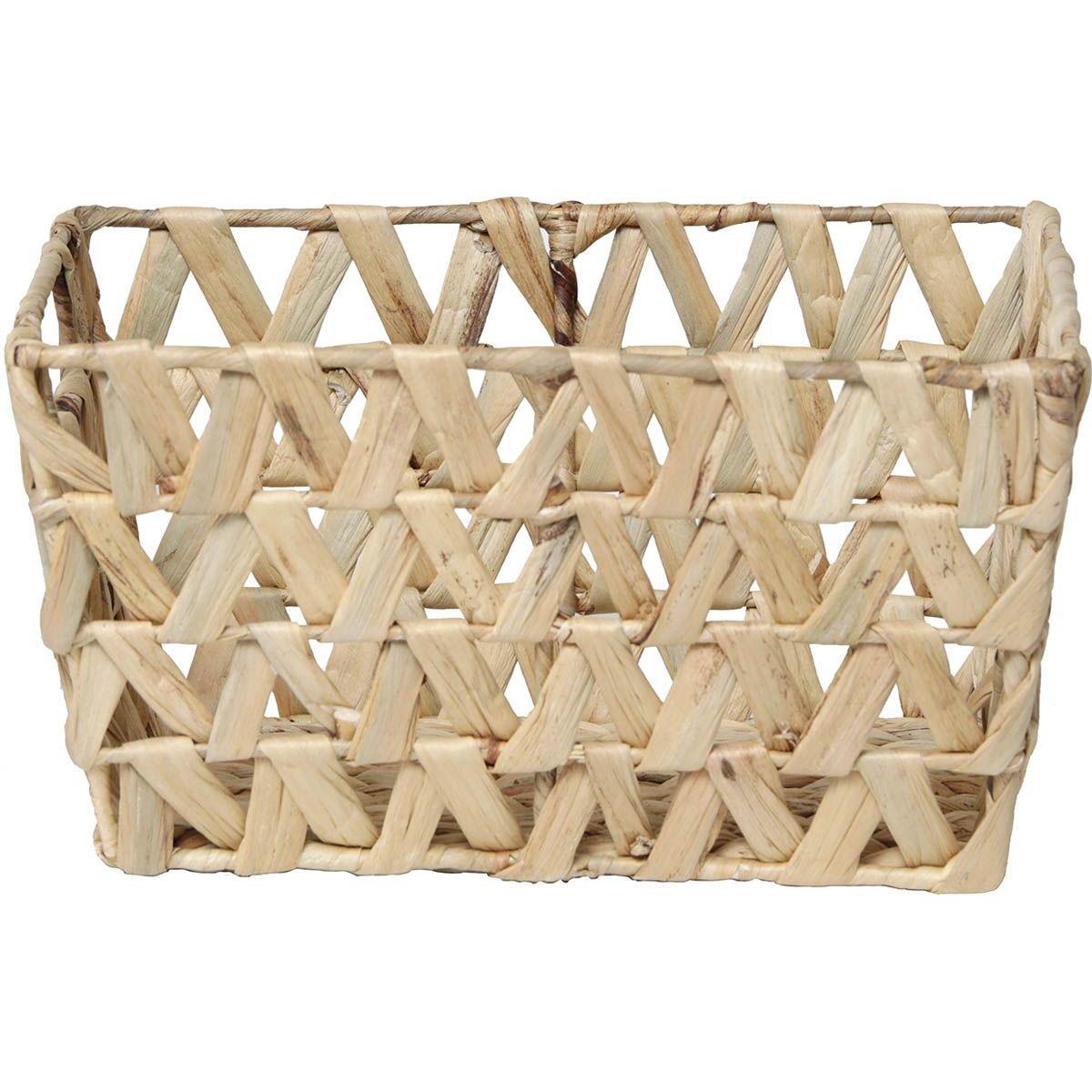 GRAND PANIER EVASE AVEC POIGNEES JACINTHE TRESSEE NATURAL