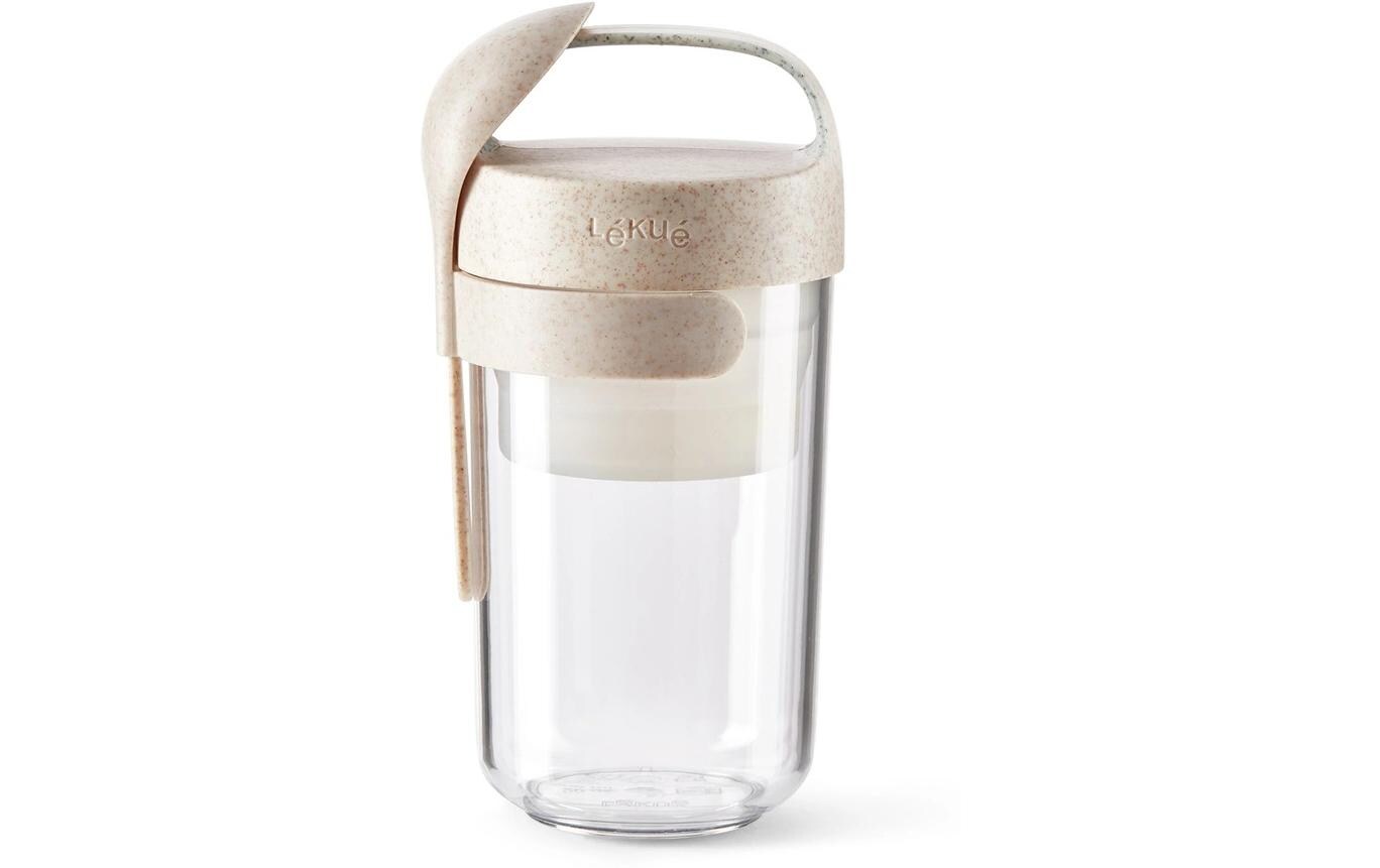 Smoothiebehälter To Go Organic 600 ml, BeigeLunchbecher mit Löffel
