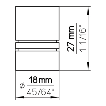 Knop Leonie rvs 18mm