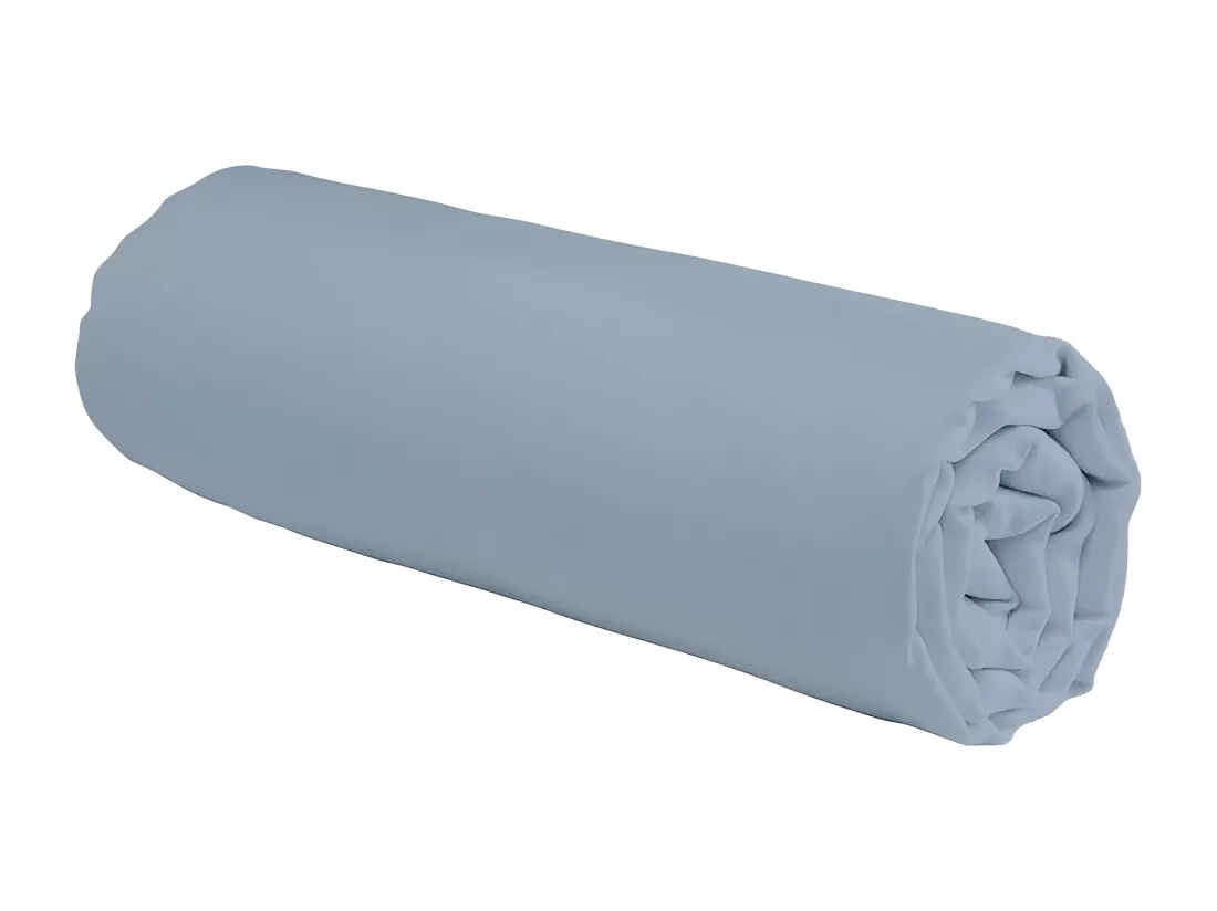 Drap housse en coton 57 fils uni bonnet 25cm nuage 180x200cm