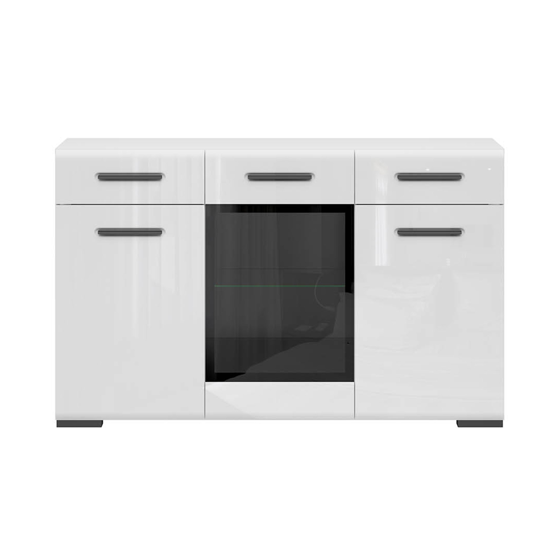 Sideboard - weiß Hochglanz - 2 Schubkästen - 150 cm breit