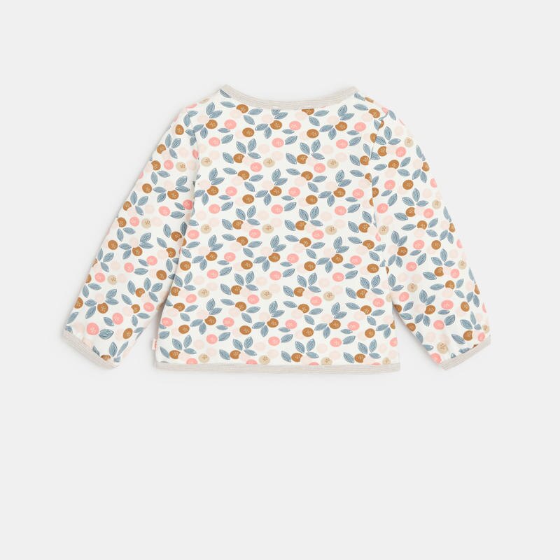 Veste fine doublure polaire fleurie rose bébé fille Rose