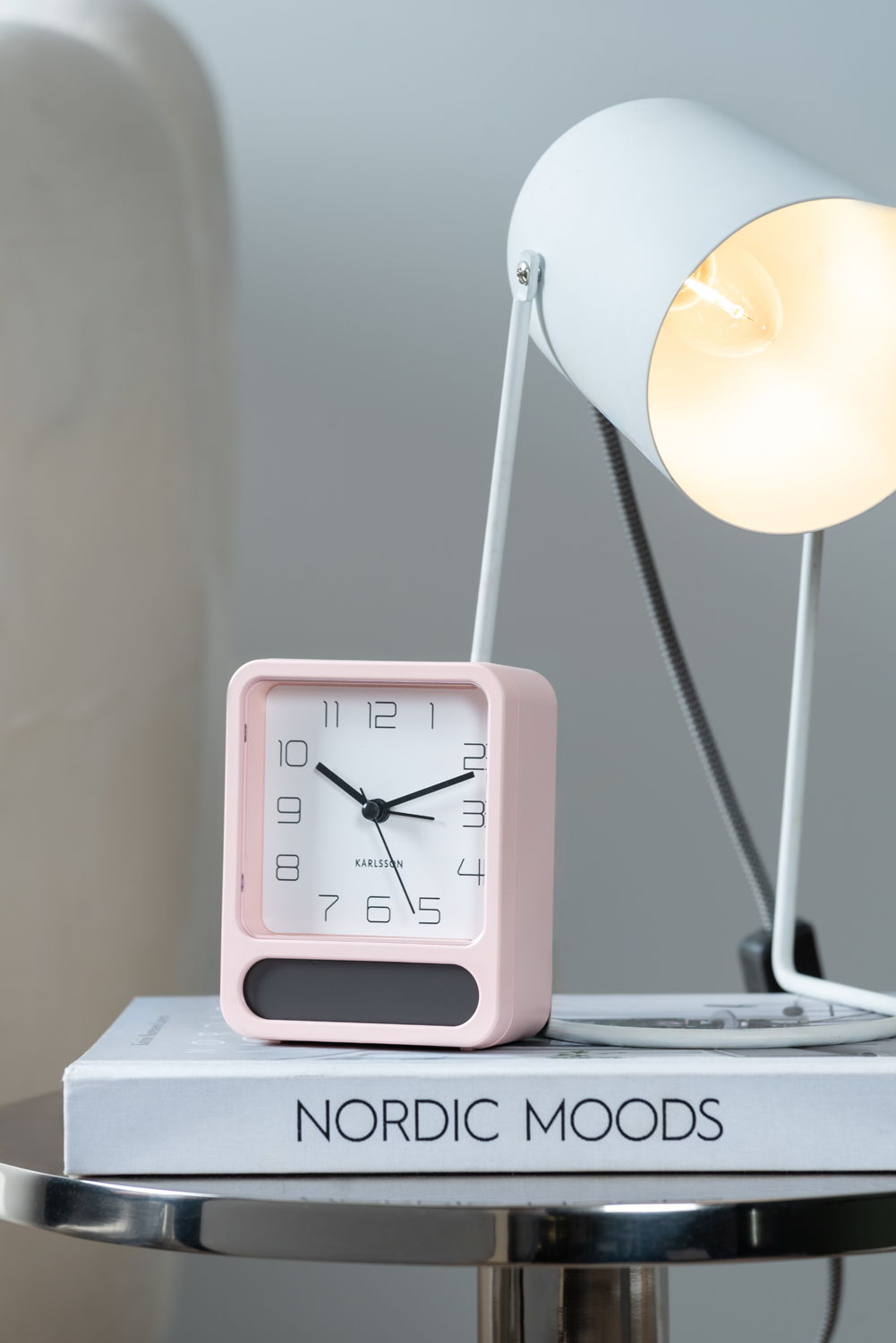 Alarm clock Duo matt soft pink