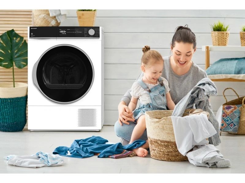 Sharp Wäschetrockner KD-NHH8S8GW3-DE Rechts Wärmepumpentrockner