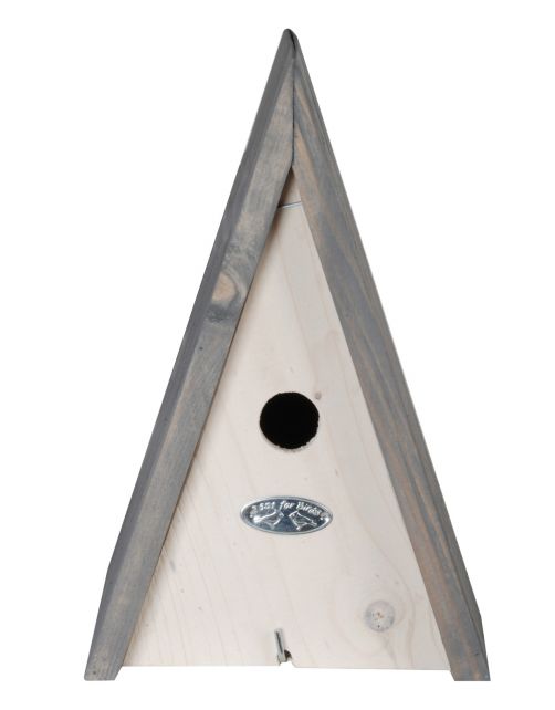 Best For Birds Nestkast Driehoek L - Broeden - 19x18x28 cm Wit Grijs