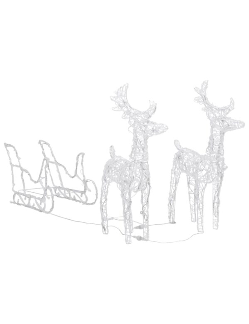Christmas Decoration Reindeers/Sleigh 240 LED Lights 130 cm Acrylic