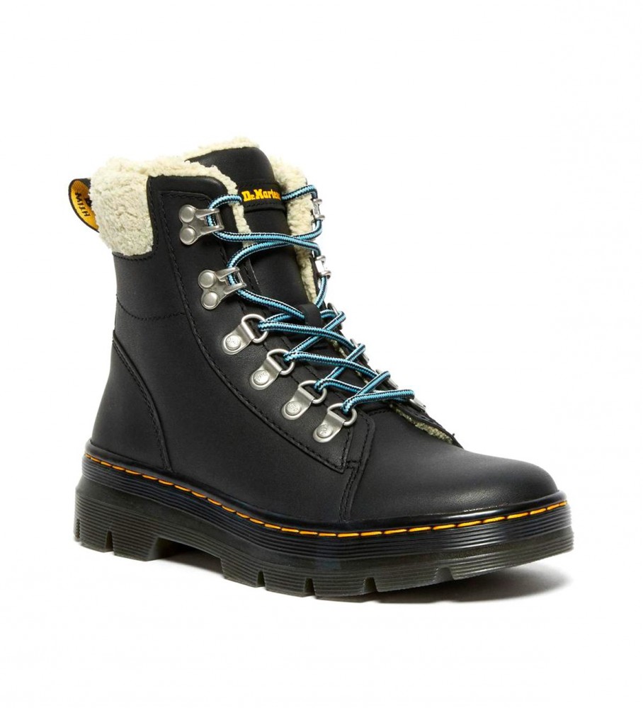 Botas Dr. Martens 1460 Serena em couro com gola sintética, pretas