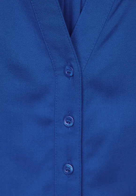 Basic Bluse in Unifarbe - fresh intense gentle blue