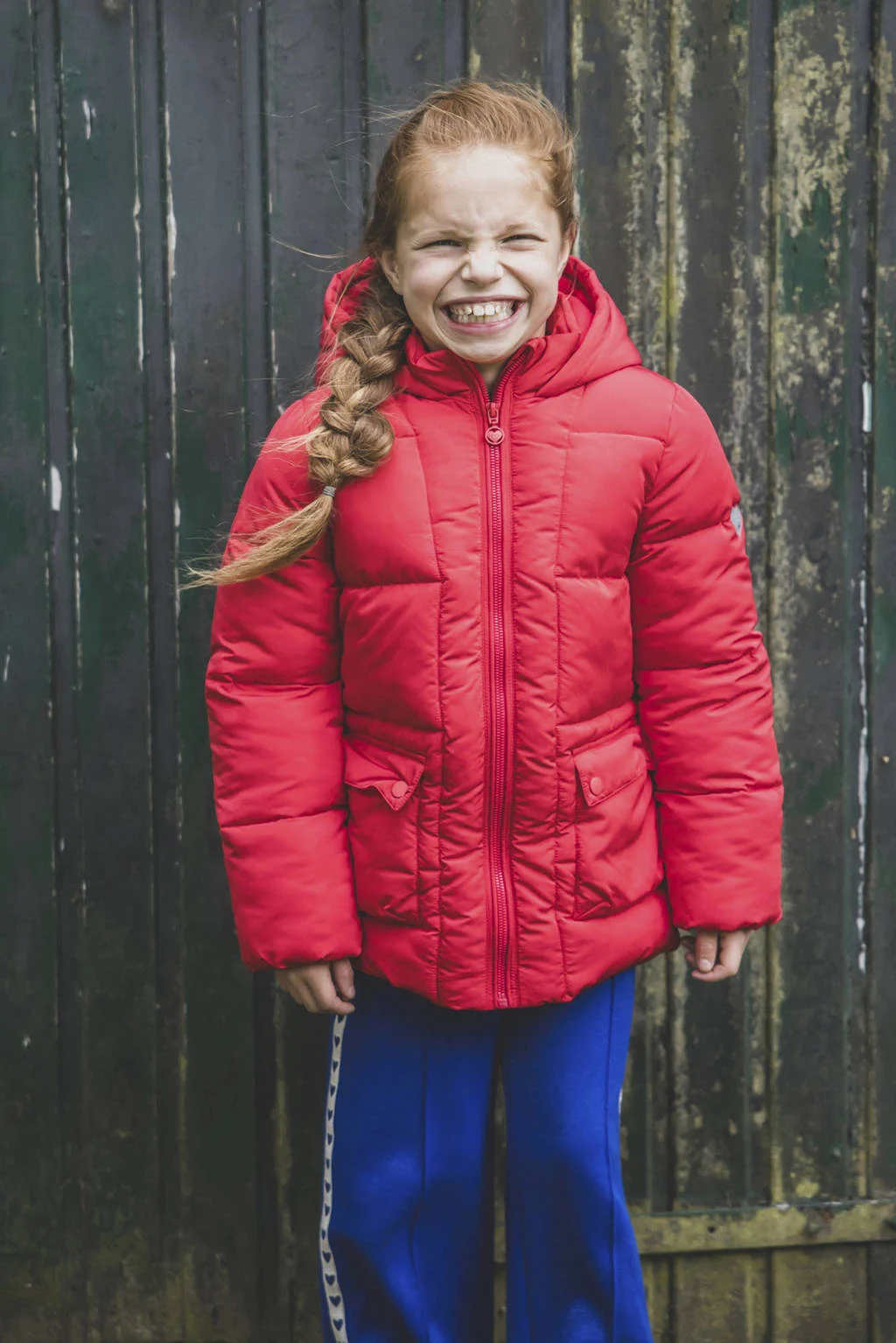 LOOXS little gewatteerde jas rood