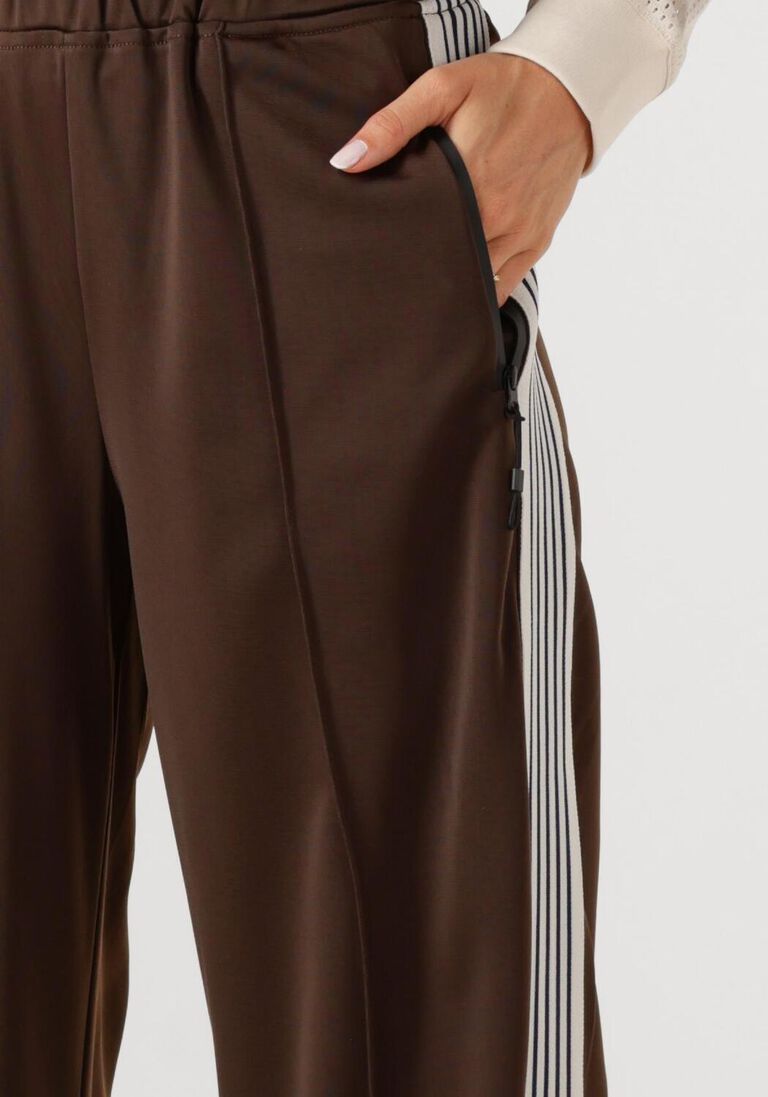 bruine haute l'amitié wijde broek baggy track tall pants