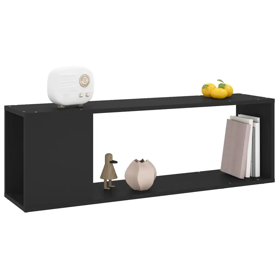 vidaXL - Tv-meubel - Zwart - Bewerkt hout - 100 x 24 x 32 cm