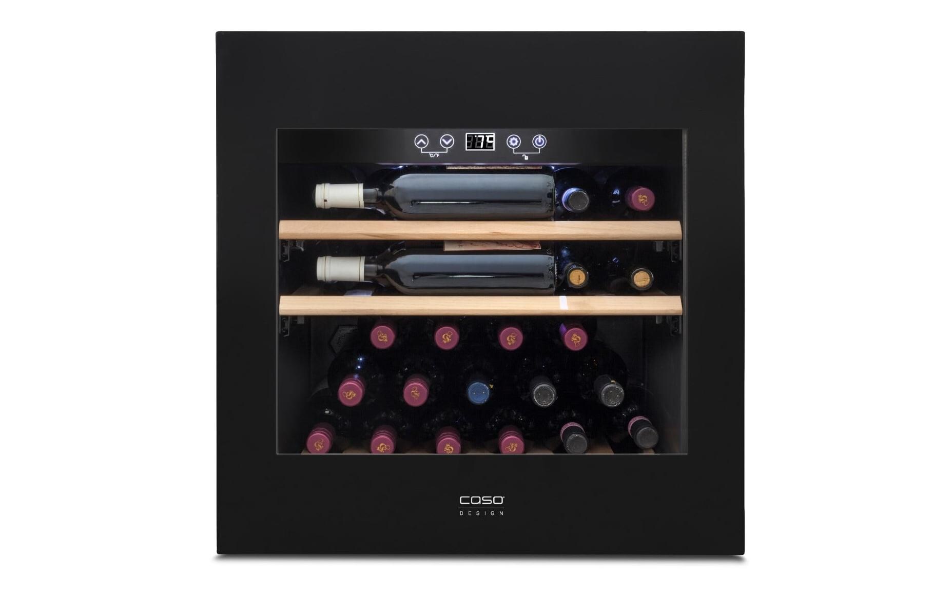 Einbauweinkühlschrank WineDeluxe E 29 Schwarz, Rechts<br>Einbau Weintemperierer mit Kompressortechnik