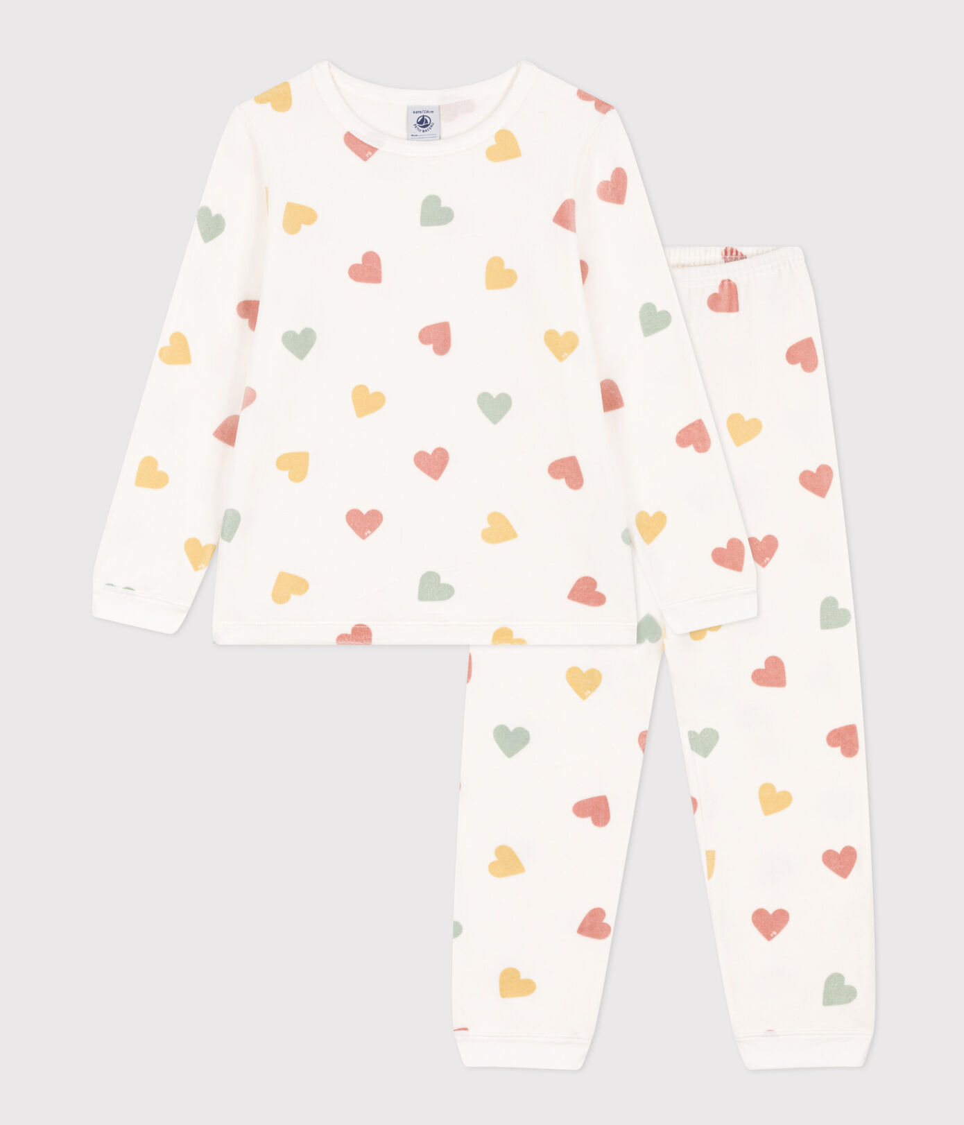 Pyjama cœur petite fille en velours
