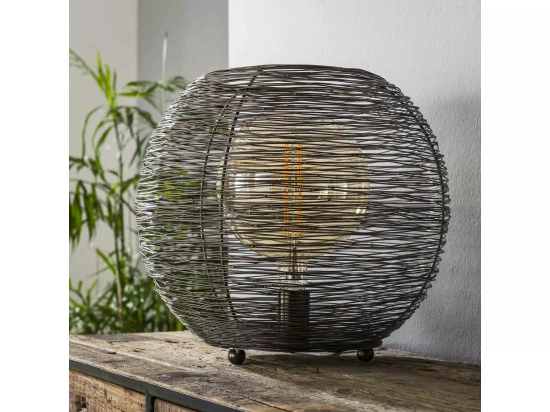Lampe boule noire filaire D 40 cm NOVA