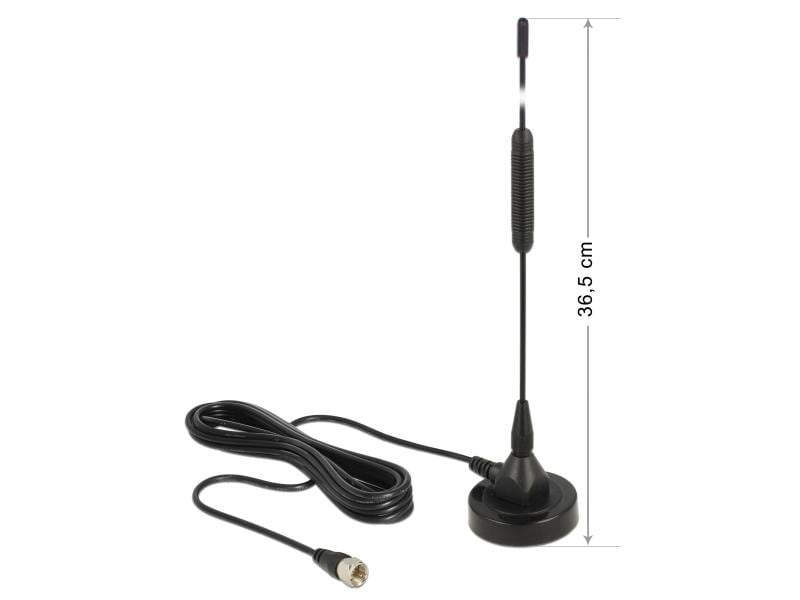 Delock DAB -Antenne F-Stecker 174-240 MHz F-Type 0 dBi Rund Delock DAB  Antenne F Stecker 0 dBi omnidirektional mit magnetischem Standfuss starr schwarz