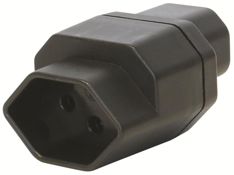 STEFFEN Adapterstecker C14 - T13 Schwarz IEC320 auf T13