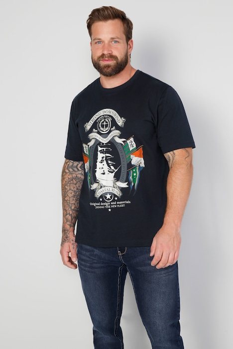 Boston Park T-Shirt, Halbarm, Segel-Print, Rundhals, bis 72/74