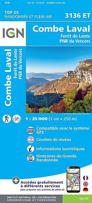 IGN - TOP25 3136ET COMBE LAVAL 1 25 000