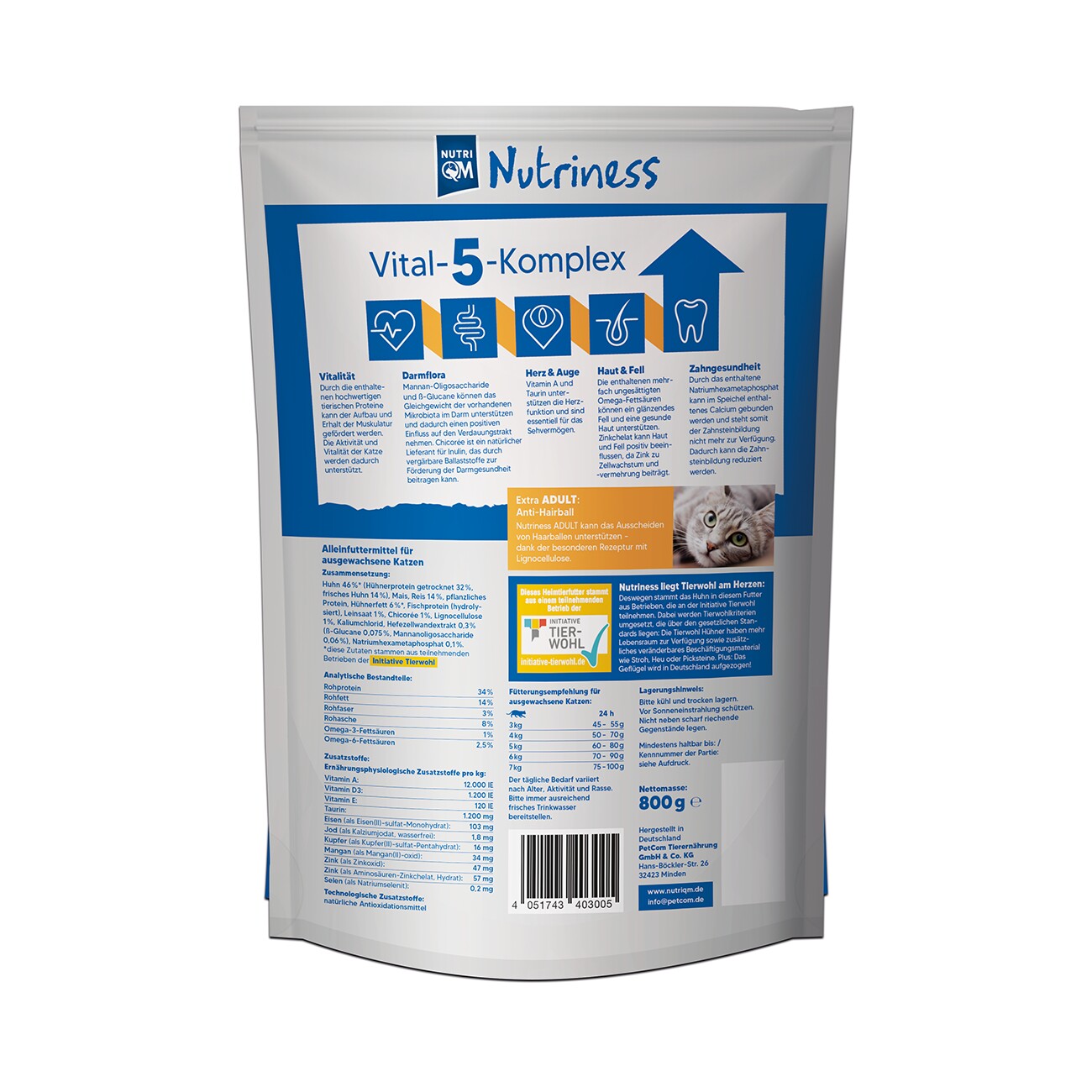 NutriQM Nutriness Adult 6x800g Huhn