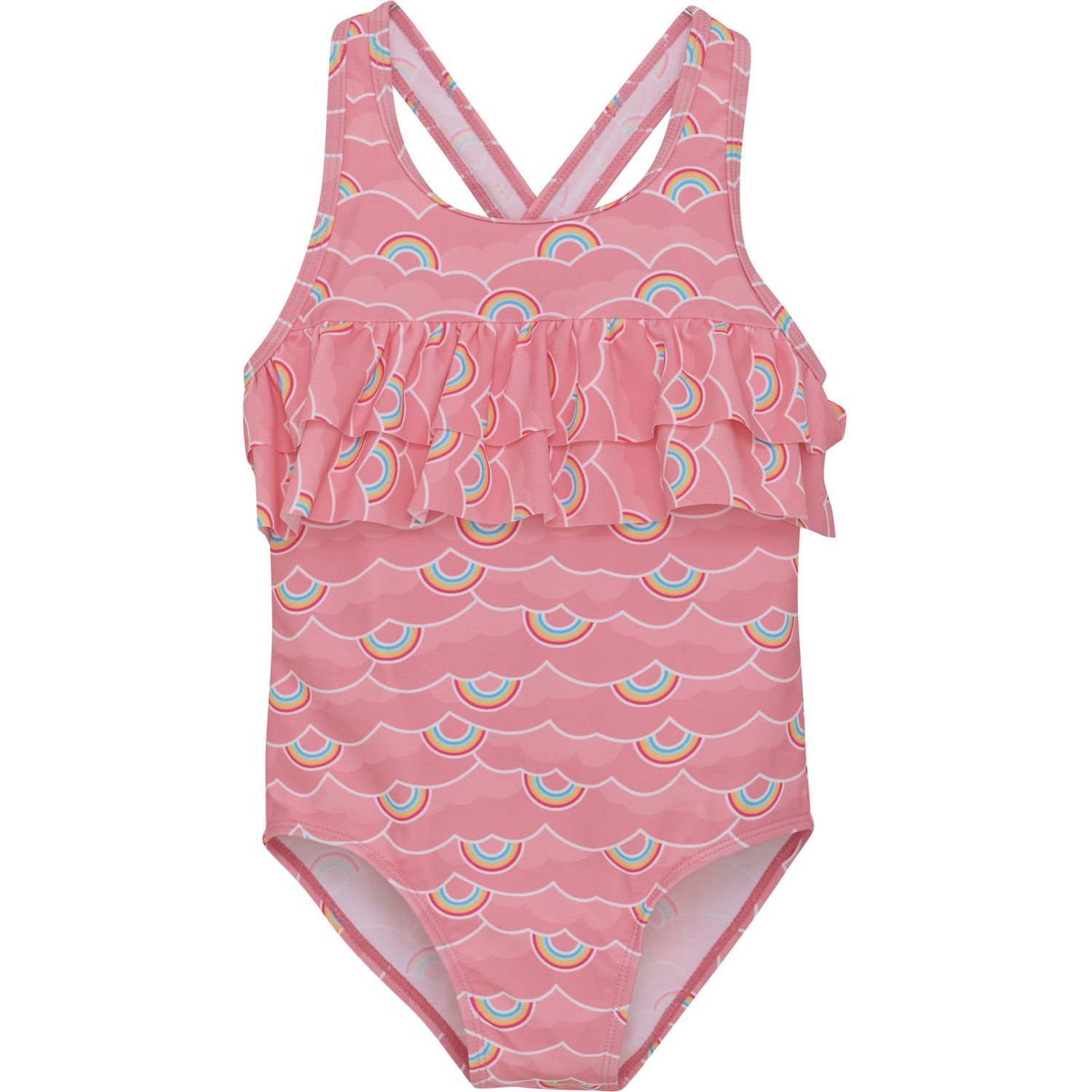 Color KidsSwimsuit W. frills, AOP