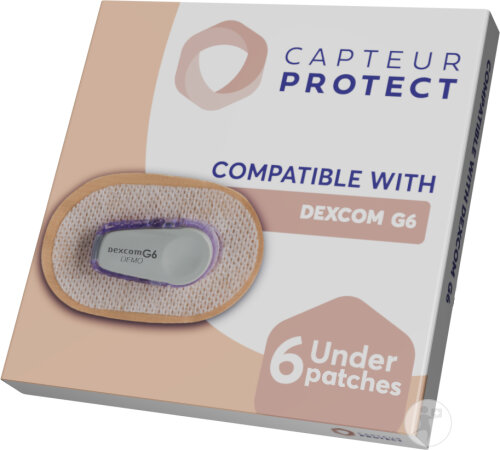 Capteur Protect Under Patches Beige Pour Dexcom G6 /One 6 Pièces
