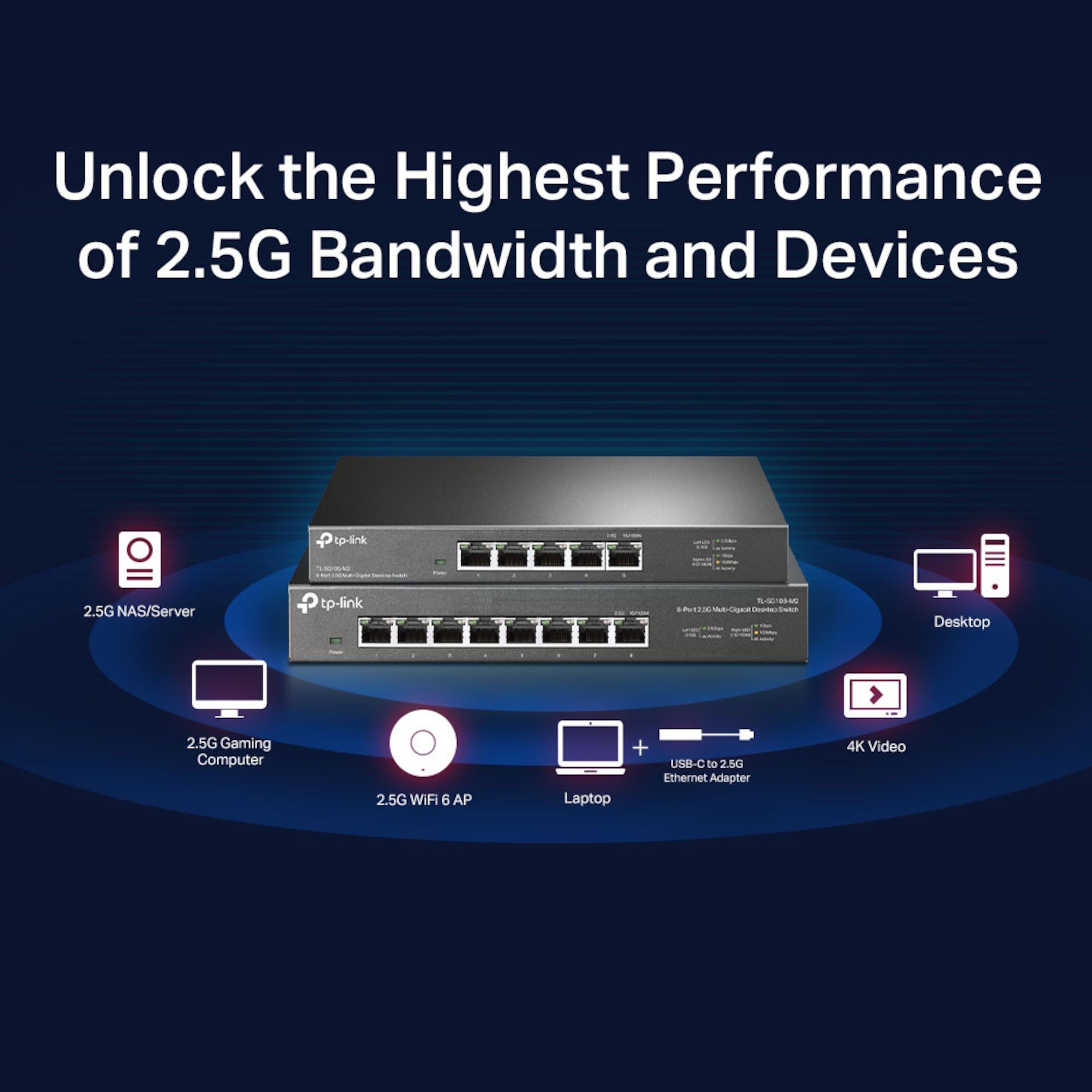 TP-link TL-SG108-M2 Gigabitswitch 8 porter 2,5 Gb/s