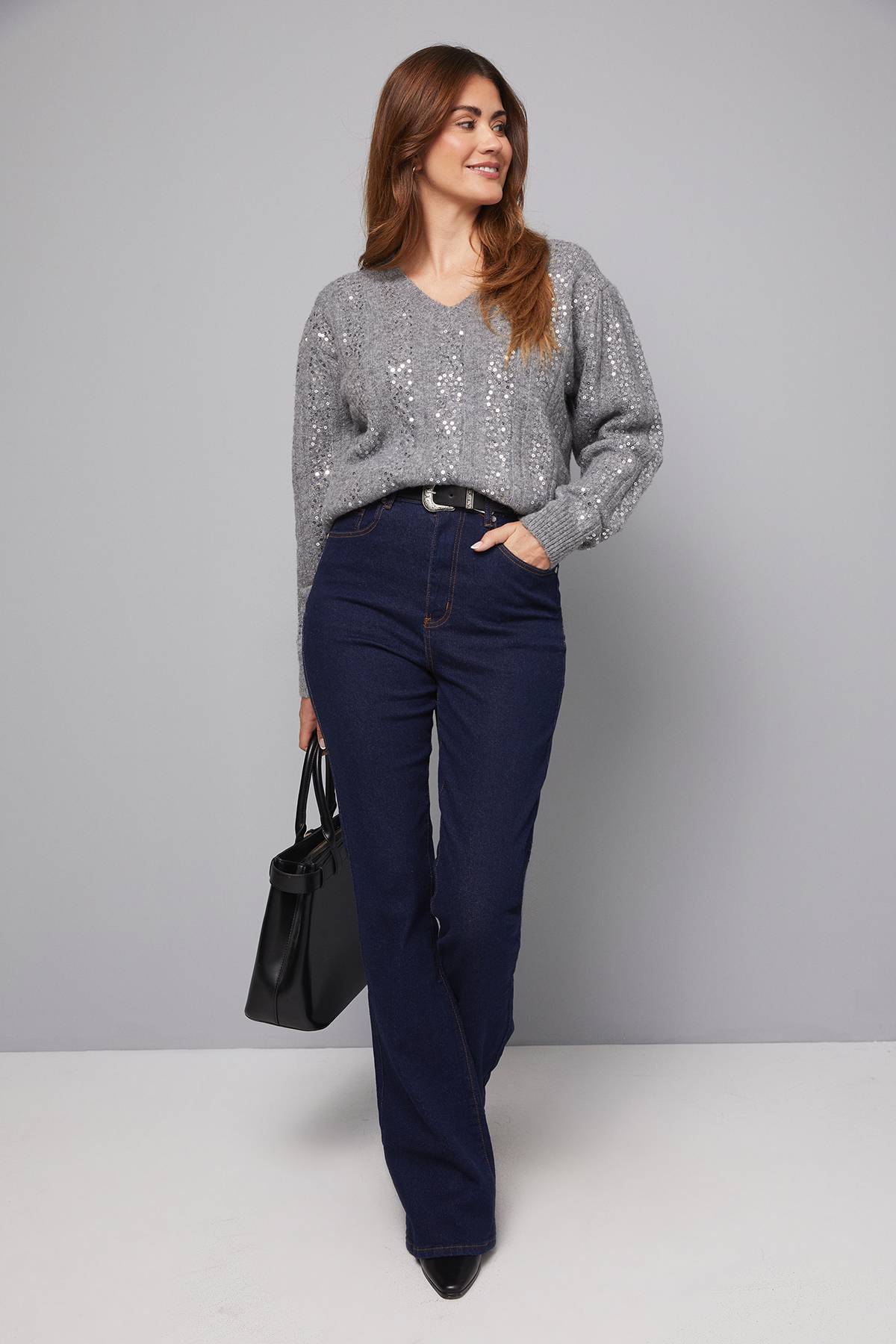 Wallis synthétiquell Tricoté à Sequins de Noël
